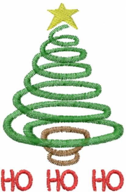 Picture of Spiral Tree HO HO HO Machine Embroidery Design
