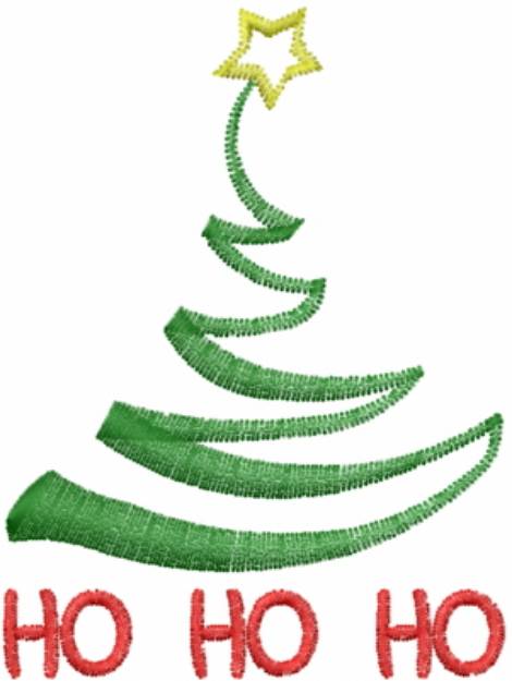 Picture of Abstract Tree HO HO HO Machine Embroidery Design