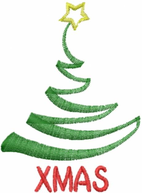 Picture of Abstract Xmas Tree Machine Embroidery Design