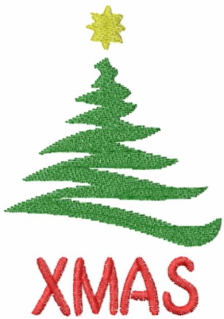 Picture of Xmas Stick Tree Machine Embroidery Design