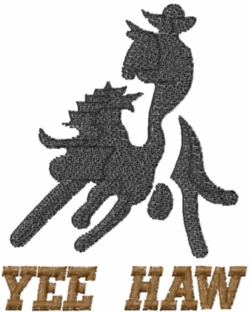 Picture of Bull Rider Yee Haw Machine Embroidery Design