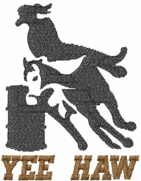 Picture of Yee Haw Barrel Racing Machine Embroidery Design