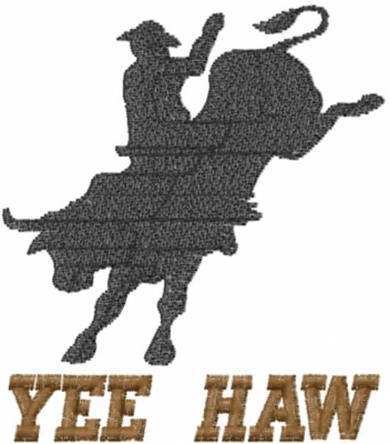 Picture of Yee Haw Bull Rider Machine Embroidery Design
