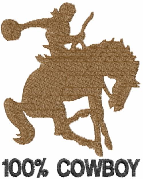 Picture of 100% Cowboy Bronco Machine Embroidery Design