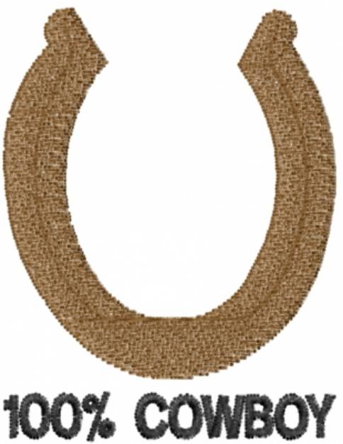 Picture of 100% Cowboy Horseshoe Machine Embroidery Design