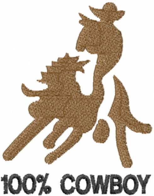 Picture of 100% Cowboy Bull Rider Machine Embroidery Design