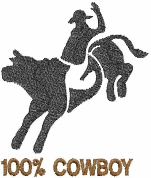 Picture of Bull Rider 100% Cowboy Machine Embroidery Design