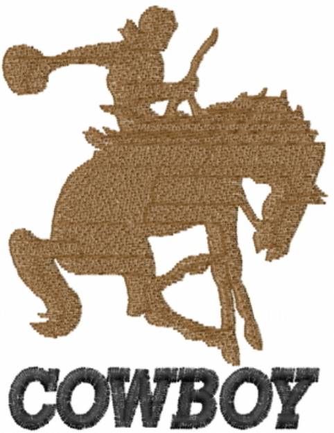 Picture of Brown Bronco Cowboy Machine Embroidery Design
