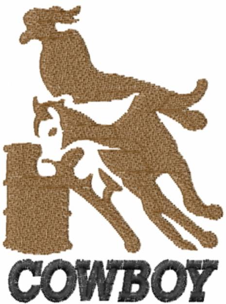 Picture of Cowboy Barrel Racer Machine Embroidery Design