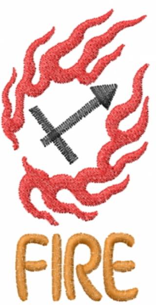 Picture of Cross Fire Flames Machine Embroidery Design