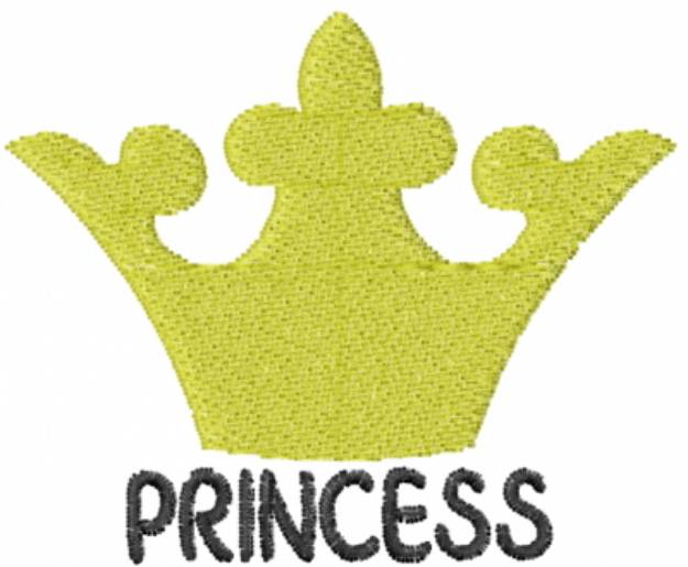 Picture of Gold Princess Crown Machine Embroidery Design