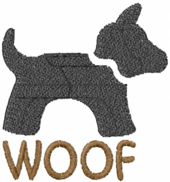 Picture of Woof Dog Stencil Machine Embroidery Design