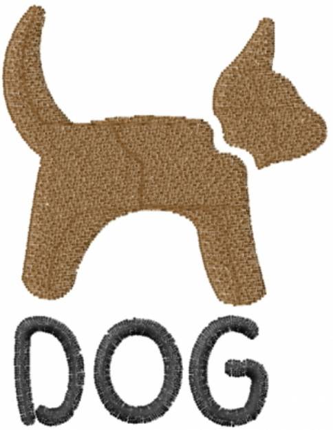 Picture of Woof Dog Stencil Brown Machine Embroidery Design