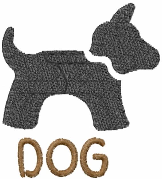 Picture of Dog Pup Stencil Machine Embroidery Design