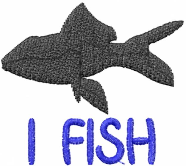 Picture of I Fish Stencil Machine Embroidery Design