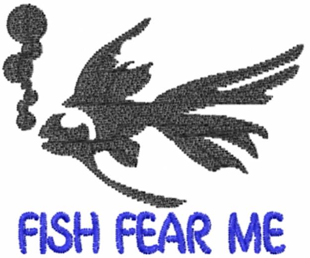 Picture of Fish Fear Me Bubbles Machine Embroidery Design
