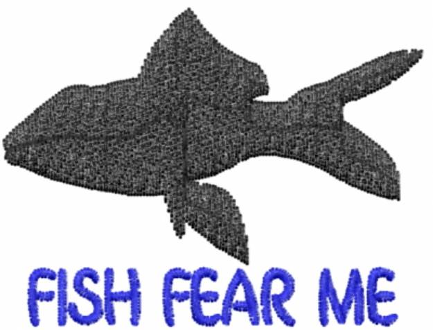 Picture of Fish Fear Stencil Machine Embroidery Design