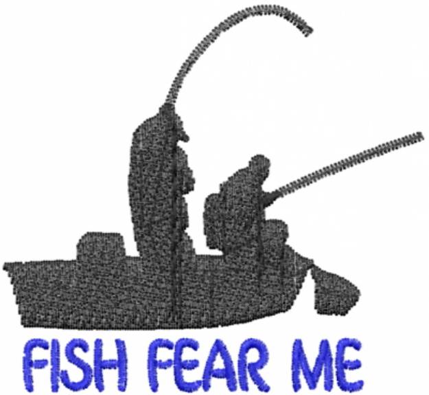 Picture of Fear Fisherman Boat Machine Embroidery Design