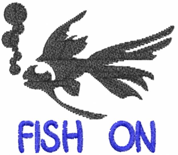 Picture of Fish On Bubbles Machine Embroidery Design