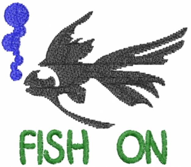 Picture of Fish On Bubbles Blue Machine Embroidery Design