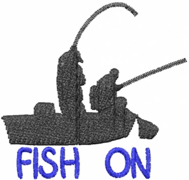 Picture of Fish On Fisherman Boat Machine Embroidery Design