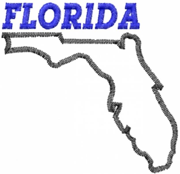 Picture of Florida Outline Machine Embroidery Design