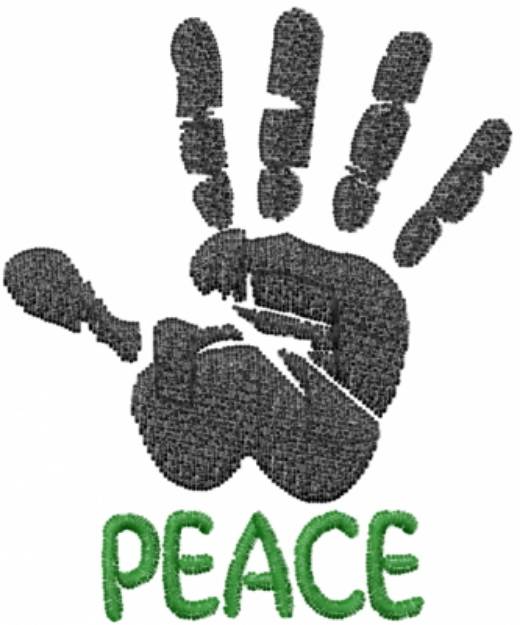 Picture of Hand Peace Machine Embroidery Design
