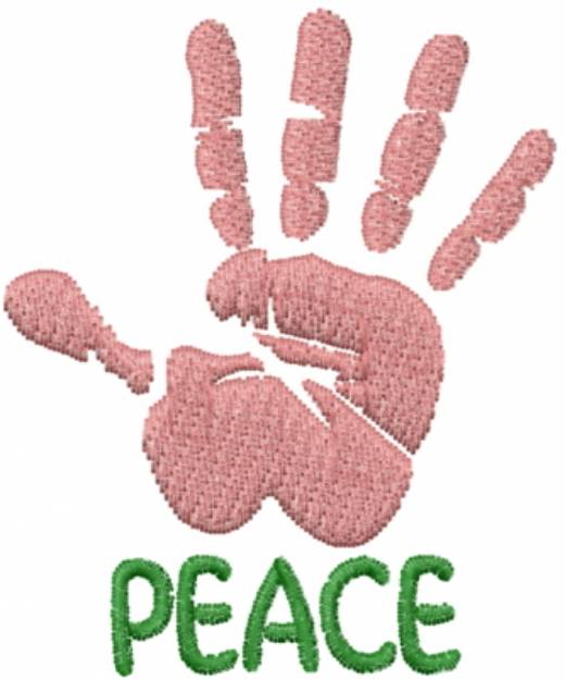 Picture of Hand Peace Flesh Machine Embroidery Design