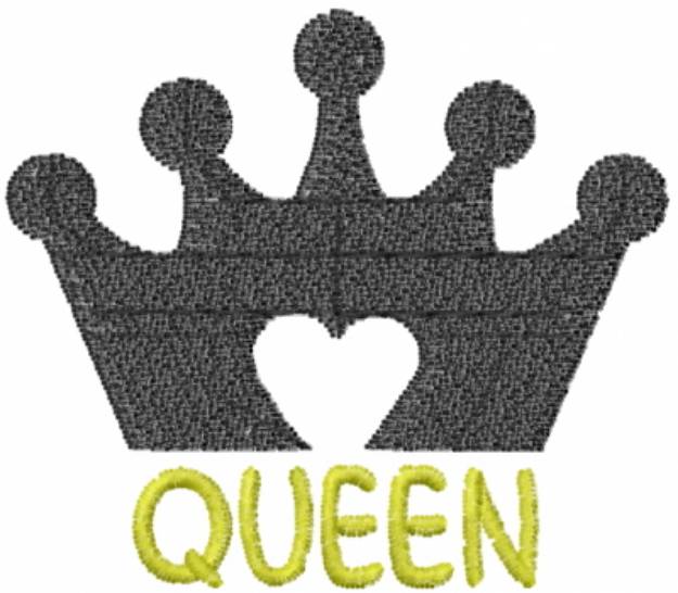 Picture of Queen Heart Crown Machine Embroidery Design