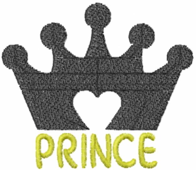 Picture of Prince Heart Crown Machine Embroidery Design