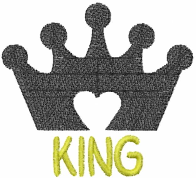Picture of King Heart Crown Machine Embroidery Design