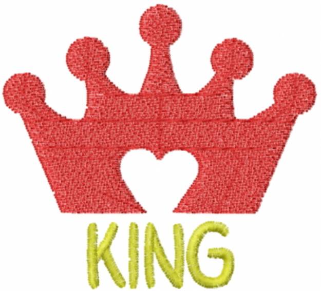 Picture of King Heart Crown Red Machine Embroidery Design