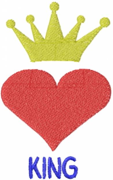 Picture of Heart Crown King Machine Embroidery Design