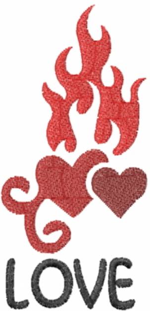 Picture of Heart Fire Love Machine Embroidery Design