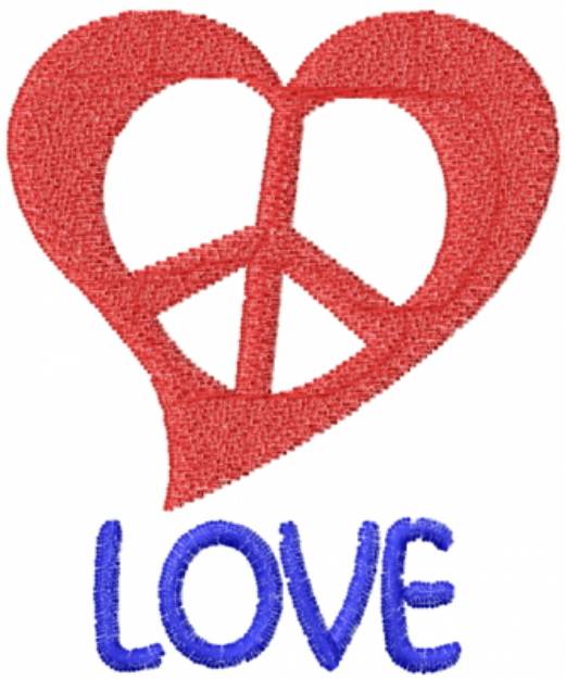 Picture of Heart Peace Love Red Machine Embroidery Design
