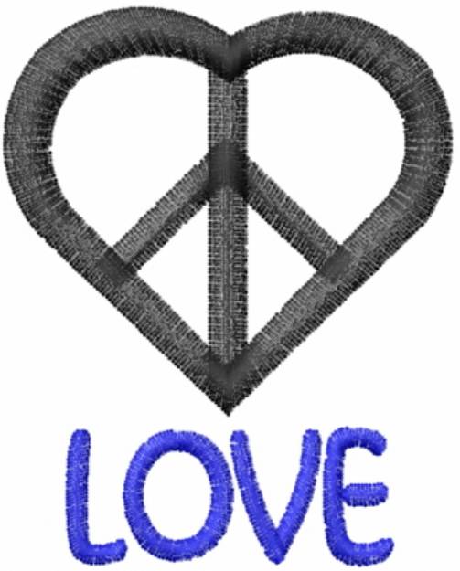 Picture of Heart Peace Love Machine Embroidery Design