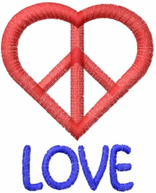 Picture of Heart Peace Love Red Machine Embroidery Design