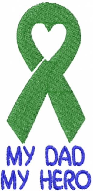Picture of Dad Hero Green Ribbon Machine Embroidery Design