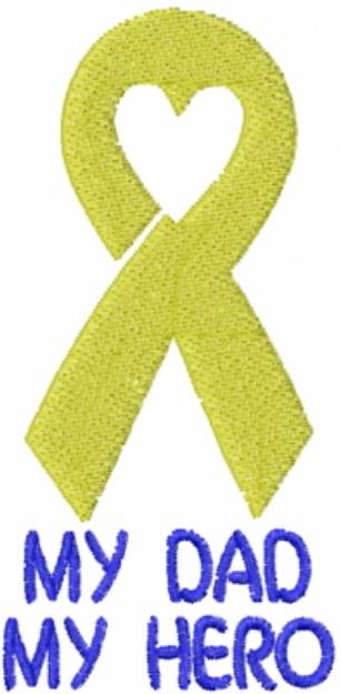 Picture of Dad Hero Yellow Ribbon Machine Embroidery Design