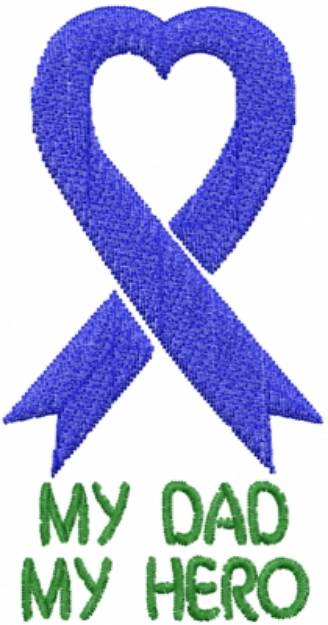 Picture of Dad Hero Blue Ribbon Machine Embroidery Design