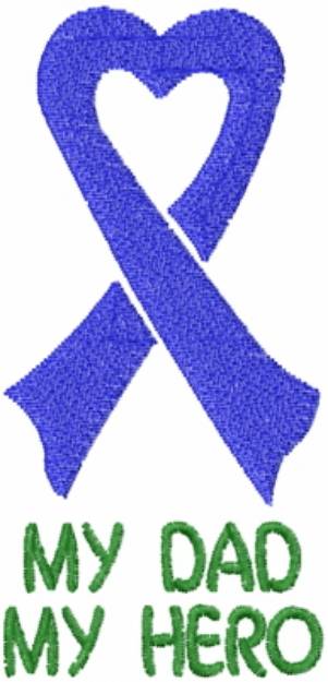 Picture of Dad Hero Blue Ribbon Machine Embroidery Design