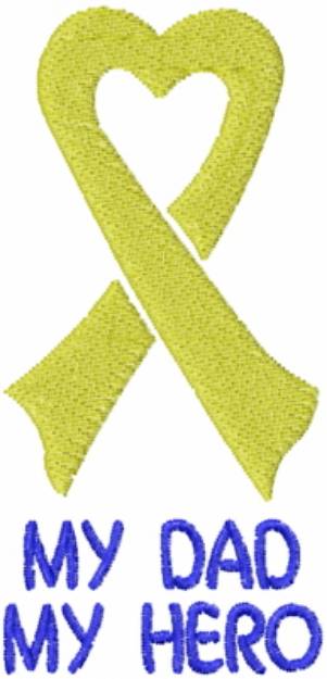 Picture of Dad Hero Yellow Ribbon Machine Embroidery Design