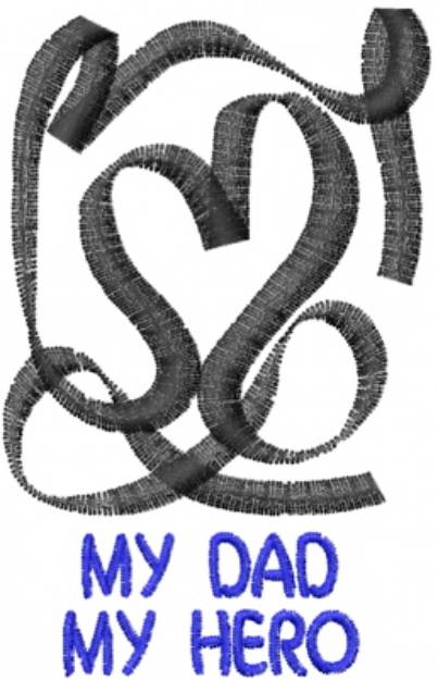 Picture of Dad Abstract Black Ribbon Machine Embroidery Design