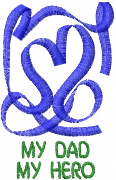Picture of Dad Abstract Blue Ribbon Machine Embroidery Design