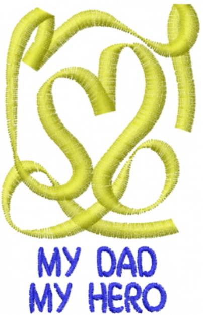 Picture of Dad Abstract Yellow Ribbon Machine Embroidery Design