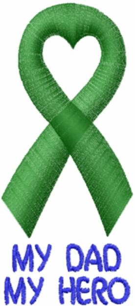 Picture of Dad Satin Green Ribbon Machine Embroidery Design