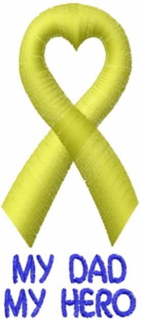 Picture of Dad Satin Yellow Ribbon Machine Embroidery Design