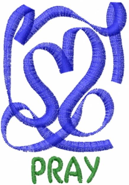 Picture of Pray Heart Abstract Blue Machine Embroidery Design