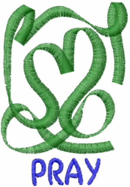 Picture of Pray Heart Abstract Green Machine Embroidery Design