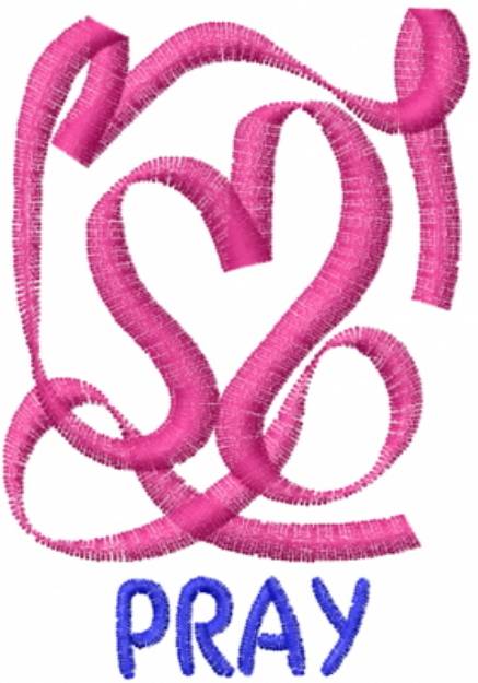 Picture of Pray Heart Abstract Pink Machine Embroidery Design